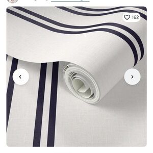 Striped Navy and White Peel and Stick Wallpaper Panels (x9)